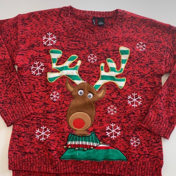 New Directions Red Christmas Sweater, XL - Picture 2 of 7